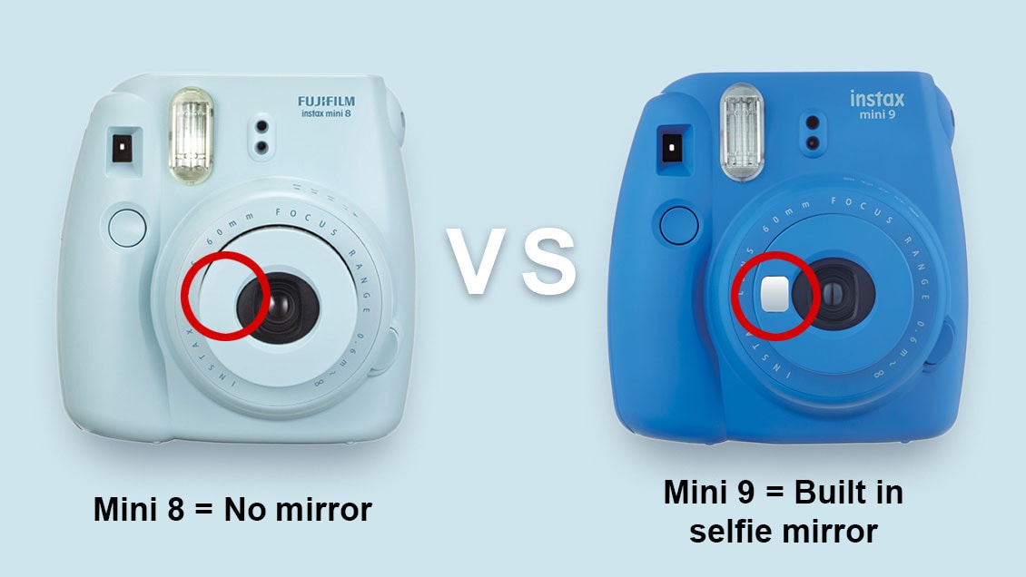 Instax Mini 8 VS Mini9 Selfie Mirror Difference