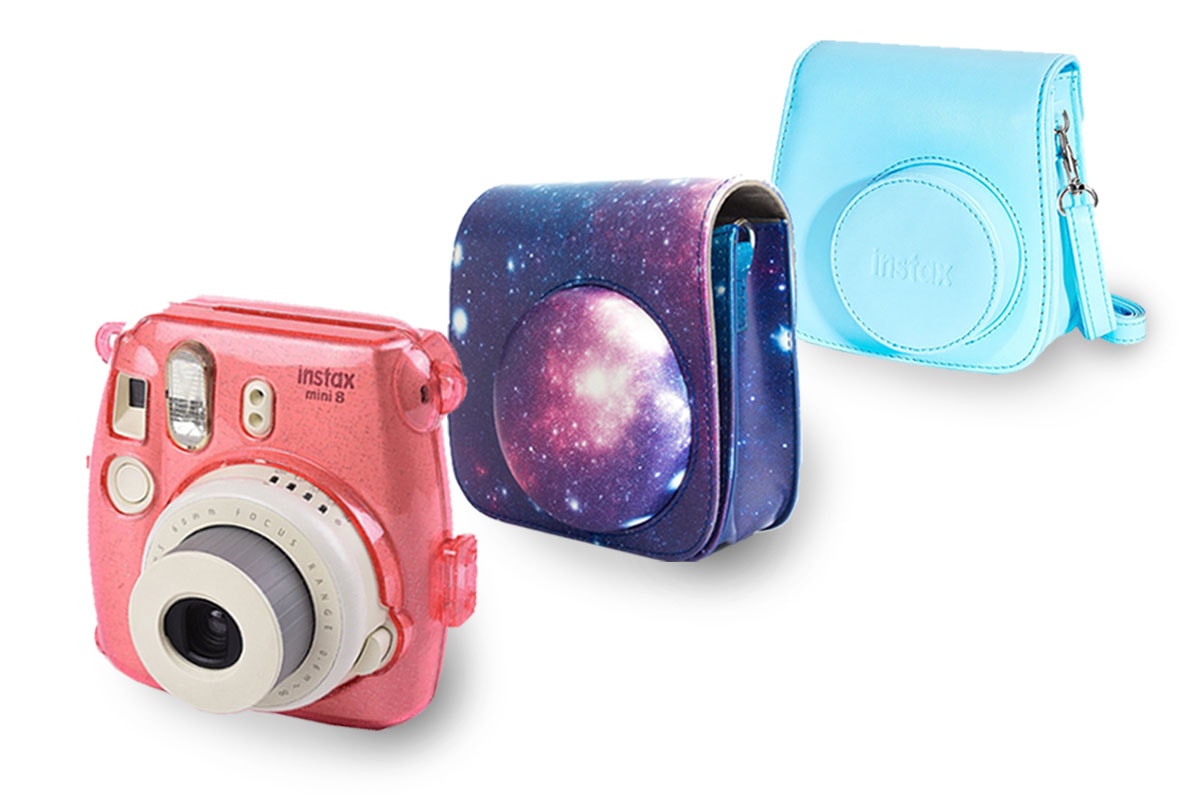 Pink B Mini 9 Instant Film Camera with Removable Strap and Back Pocket Anter Protective Instax Mini 9 Case for Fujifilm Instax Mini 8 Mini 8