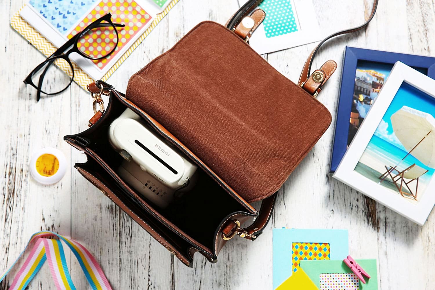 Lalonovo Retro Vintage Bag Fujifilm Instax Mini Pocket Storage